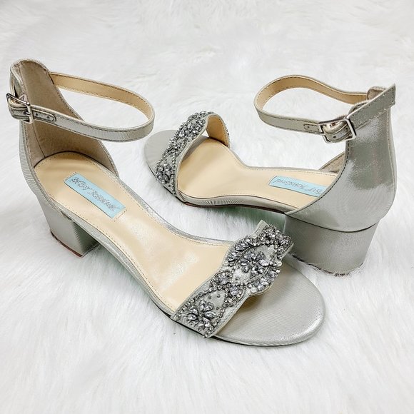 Betsey Johnson Shoes - Betsey Johnson Mel Silver Bridal Block Heels NEW